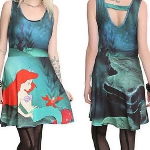 Hot Topic Disney The Little Mermaid Ariel Sea Tank Skater Dress, Size XL - Picture 1 of 6